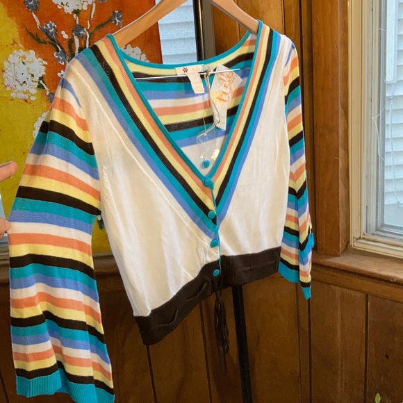 Tulle Anthropologie Knit Crop Cardigan in M NWT - Picture 6 of 10